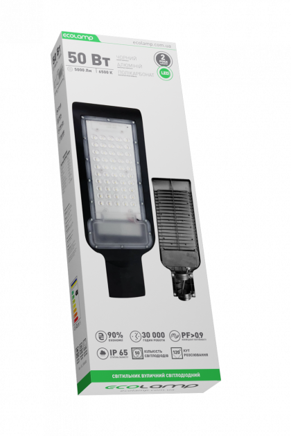 Светильник уличный ECOLAMP LED  50W 6500K IP65 5000lm - фото 1