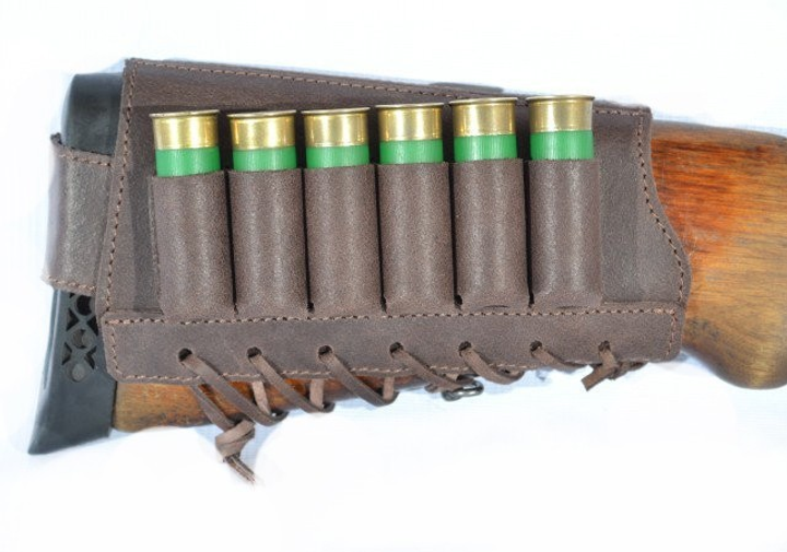 Патронташ на приклад на 6 патронов кожа Коричневый (10200/2) Патронташ на приклад на 6 патронов кожа Коричневый (10200/2)