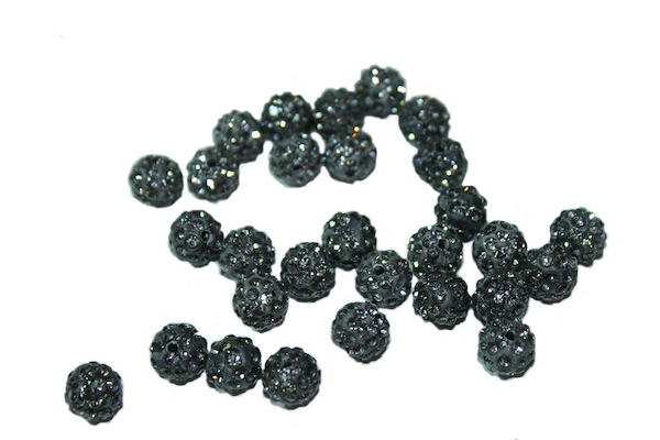 Шарик для браслетов шамбала со стразами 10 мм 1 шт. Серый