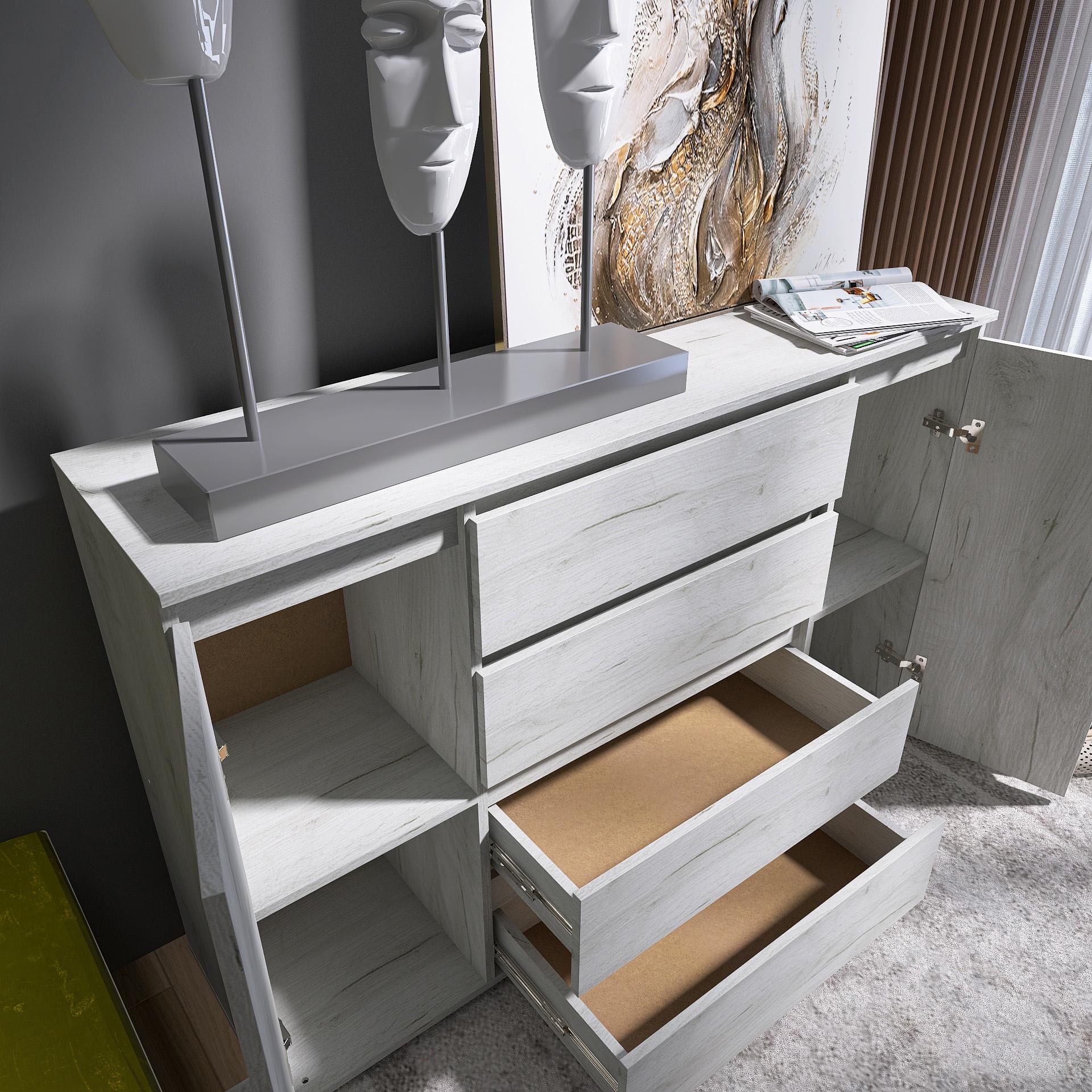 Комод Everest Лайт КЛ-4 1400х377х930 мм Крафт белый (11402) - фото 5 Комод Everest Лайт КЛ-4 1400х377х930 мм Крафт белый (11402) - фото 5