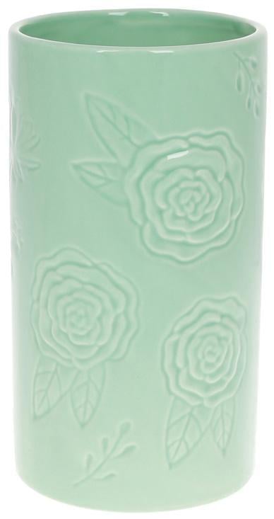 Ваза М’ятна Троянда 12,1х12х21,9 см керамічна М’ятний