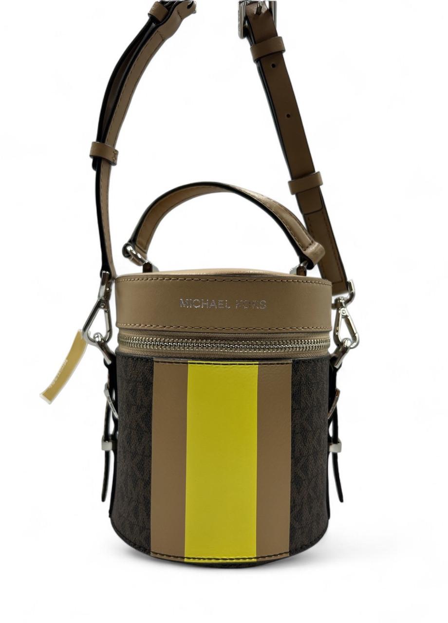 Сумка женская Michael Kors Bedford Travel 32S1S07C6B Limelght MLT MD NS Barrel XBody Коричневый (2746475632)