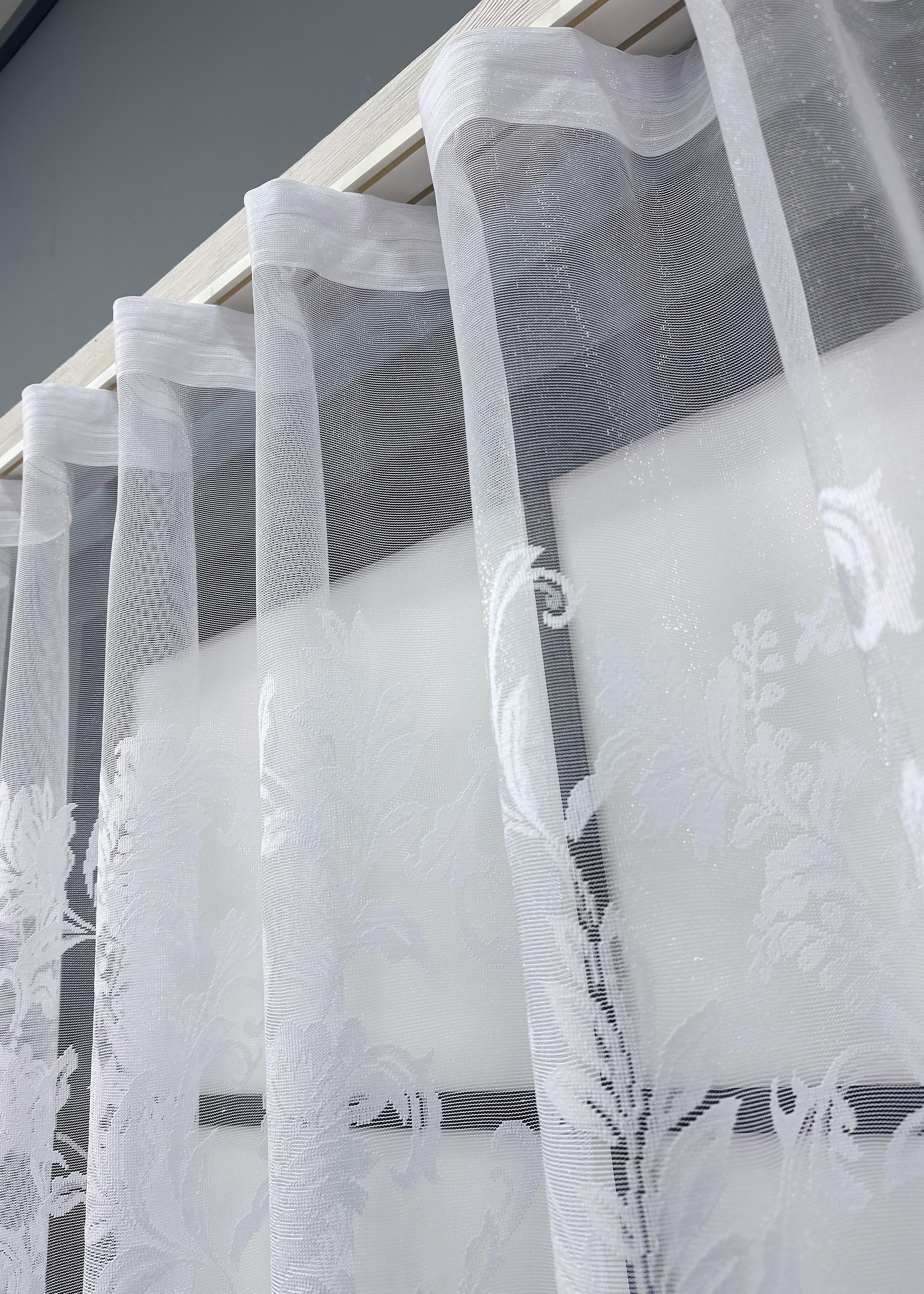 Тюль короткий VR-Textil 1525т Жаккард 300х130 см Білий (42-0607) - фото 8 Тюль короткий VR-Textil 1525т Жаккард 300х130 см Білий (42-0607) - фото 8