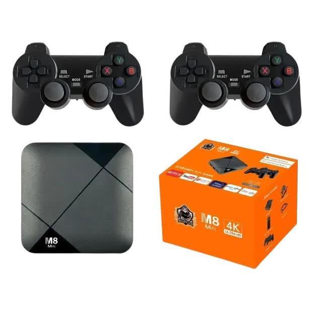 Игровая приставка M8 mini 4K к Android телевизору со встроенным эмулятором ретро игр и джойстиками (28810688)