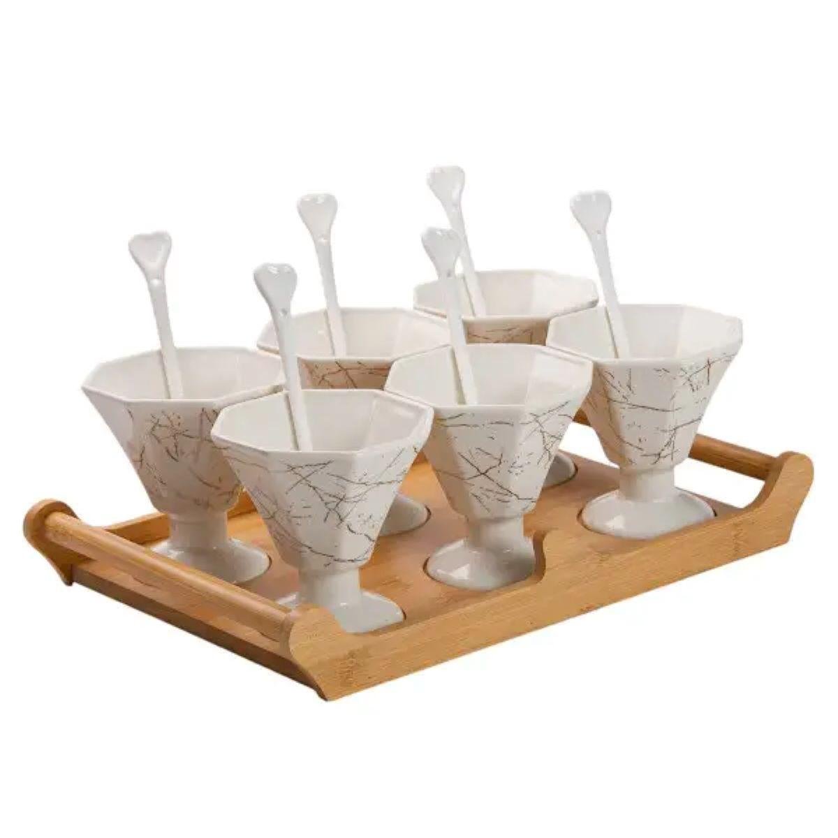 Набір креманок кераміка HP-1220 6 шт. 200 мл Білий (A-032968) - фото 2 Набір креманок кераміка HP-1220 6 шт. 200 мл Білий (A-032968) - фото 2