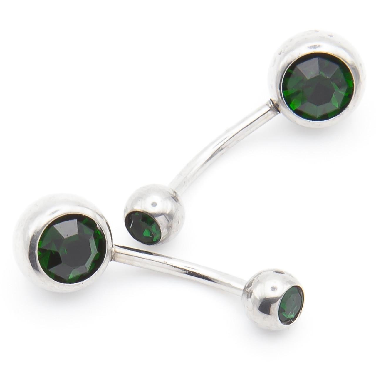 Серьга для пирсинга Банан стразы из нержавеющей стали 12х5/8х1,5 мм 1 шт. Зеленый (ПС0508б05) Серьга для пирсинга Банан стразы из нержавеющей стали 12х5/8х1,5 мм 1 шт. Зеленый (ПС0508б05)