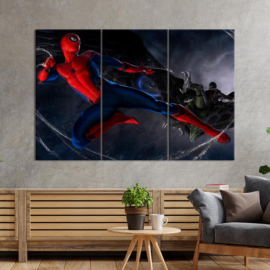 Настенний декор Знаменитый злодей Стервятник против Человека-паука 128x81 см (A91-3)