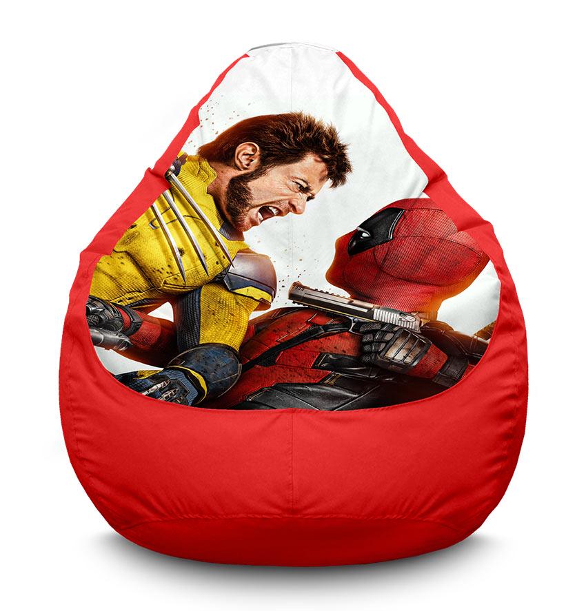 Кресло-мешок iPuff Deadpool vs Wolverine Marvel оксфорд XXL 90х125 см Красный (113927-1)