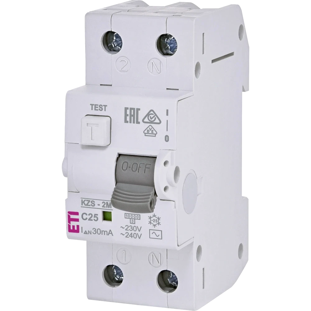 Дифавтомат ЕТІ KZS-2M C 25/0.03 10kA (3019153100) Дифавтомат ЕТІ KZS-2M C 25/0.03 10kA (3019153100)