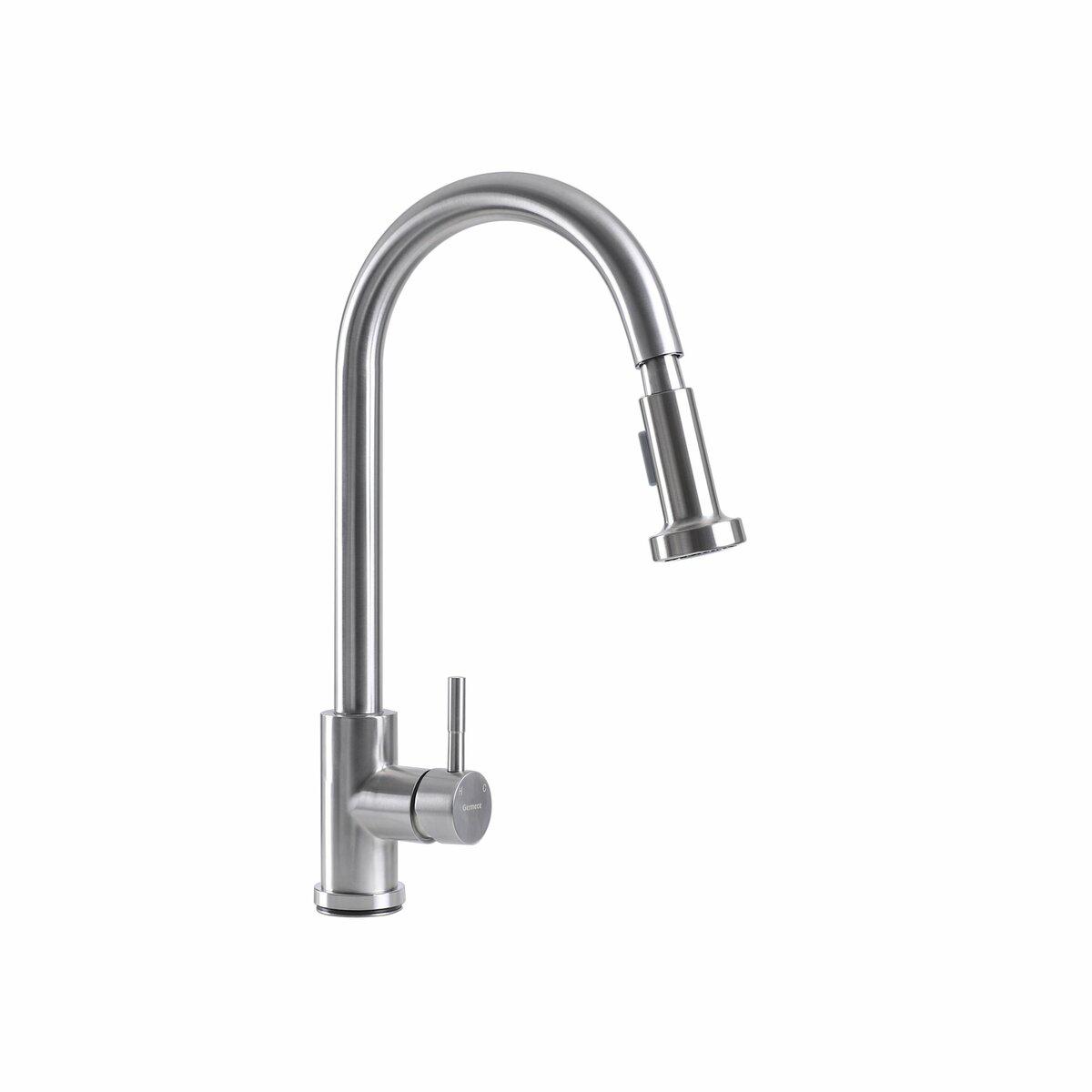 Смеситель кухонный Platinum Germece 6045 BW с выдвижным изливом Нержавеющая сталь (PLTM-SP000032496) Смеситель кухонный Platinum Germece 6045 BW с выдвижным изливом Нержавеющая сталь (PLTM-SP000032496)