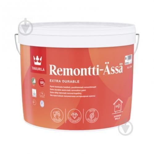 Краска интерьерная для стен и потолка TIKKURILA REMONTTI-ASSA База А 9 л (1783597901) - фото 1 Краска интерьерная для стен и потолка TIKKURILA REMONTTI-ASSA База А 9 л (1783597901) - фото 1