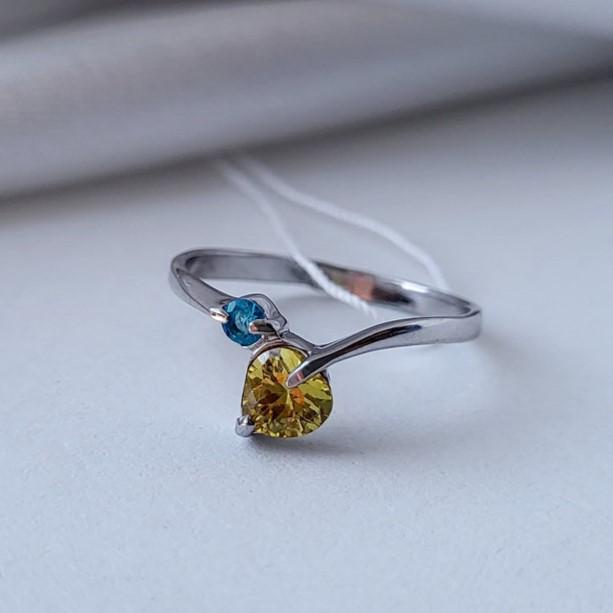 Кольцо женское Люси с камнями из серебра 925 проба р. 17 (1014р)