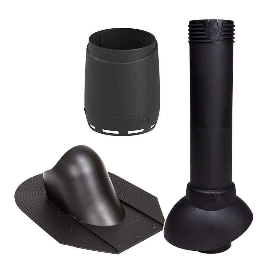 Выход фановой трубы Vilpe для битумной черепицы неутепленный Ø 110 мм 500 мм 9005 Черный (30124426)