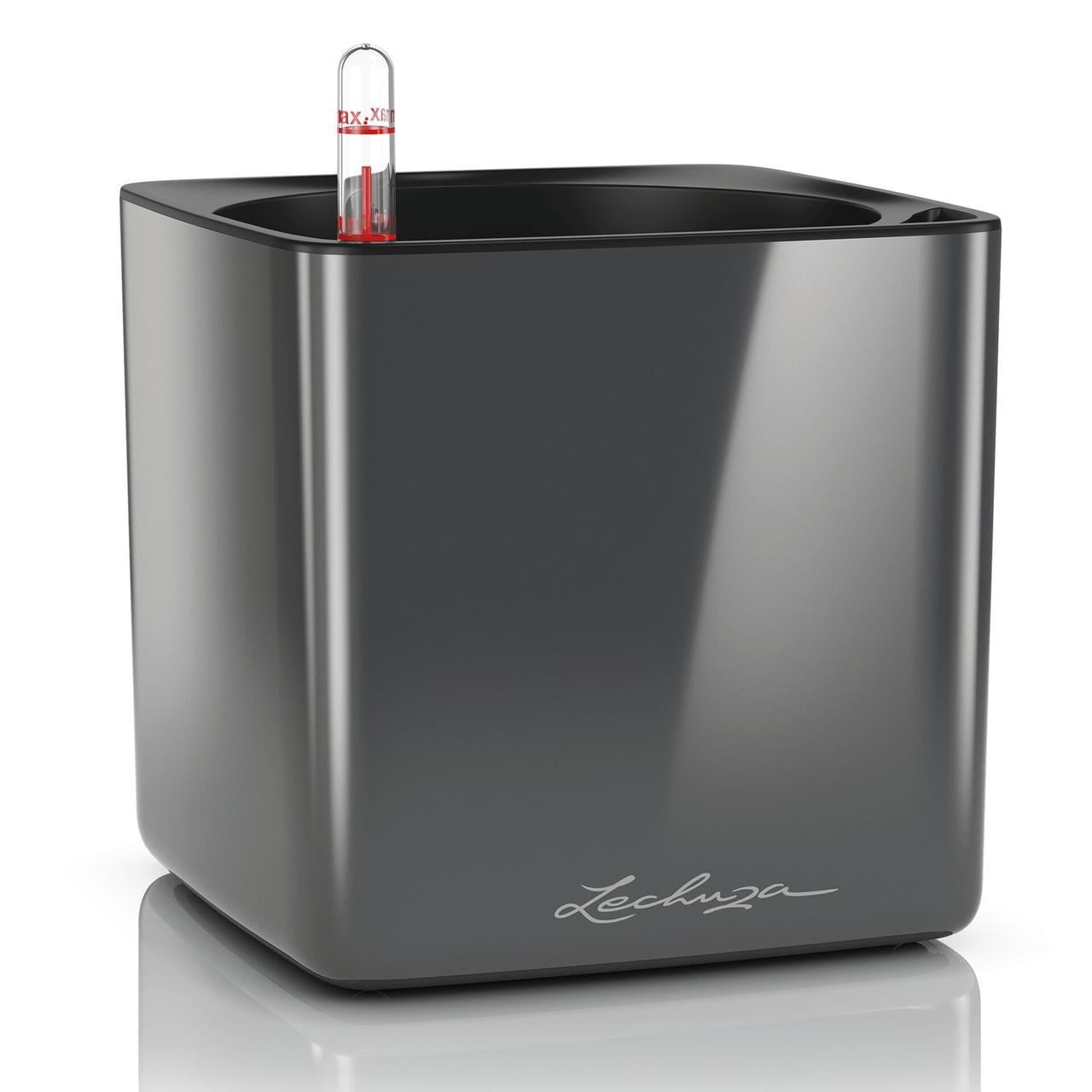 Вазон Lechuza Cube Glossy 16 2 л Антрацит (13521 Line)