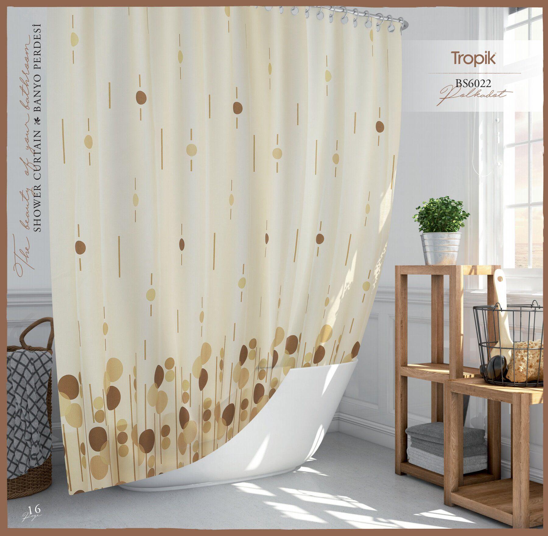 Шторка для ванной комнаты Tropical Polkadot полукруглая 240х200 см (141 Vin)