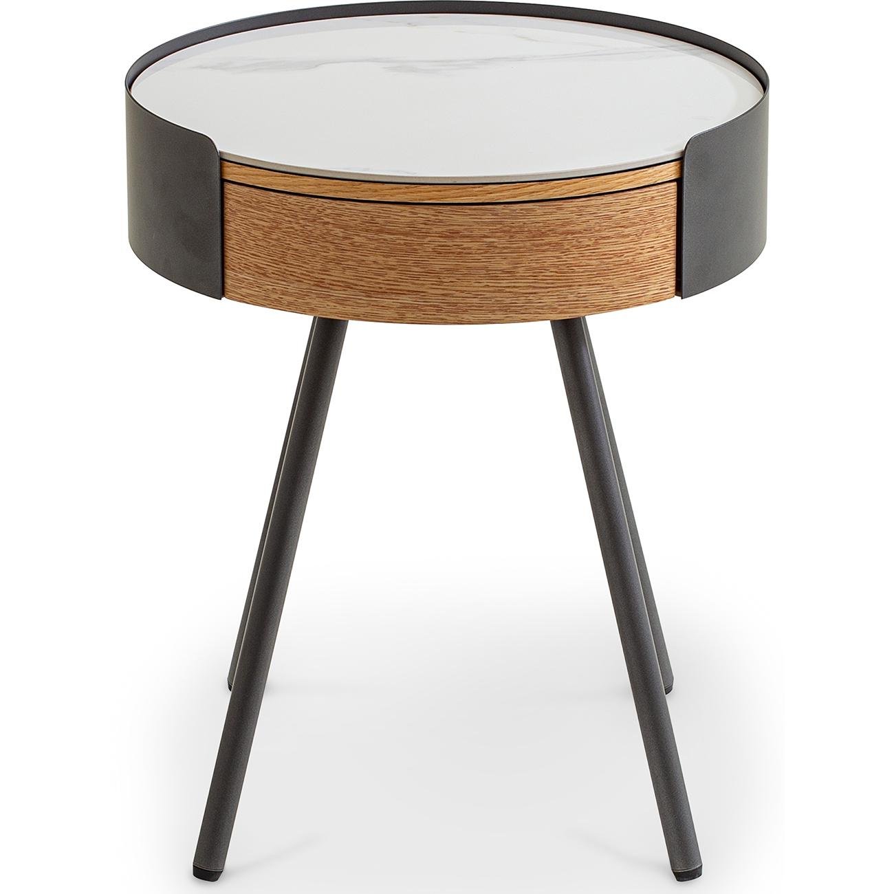 Кофейный столик Valerio с выдвижным ящиком 44,7 см Walnut veneer titanium stone (16046)