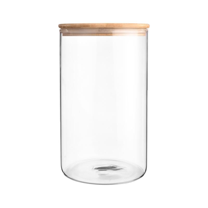 Контейнер стеклянный Orbita с бамбуковой крышкой 0,5л 6,5x16 см - фото 1 Контейнер стеклянный Orbita с бамбуковой крышкой 0,5л 6,5x16 см - фото 1