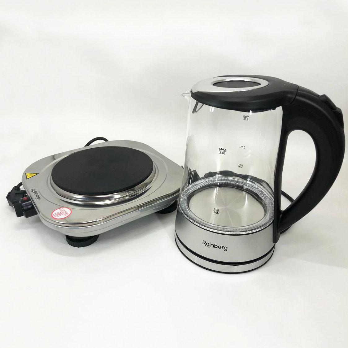 Набір плита Rainberg RB-009 та електрочайник RB-704 (281346) - фото 4 Набір плита Rainberg RB-009 та електрочайник RB-704 (281346) - фото 4