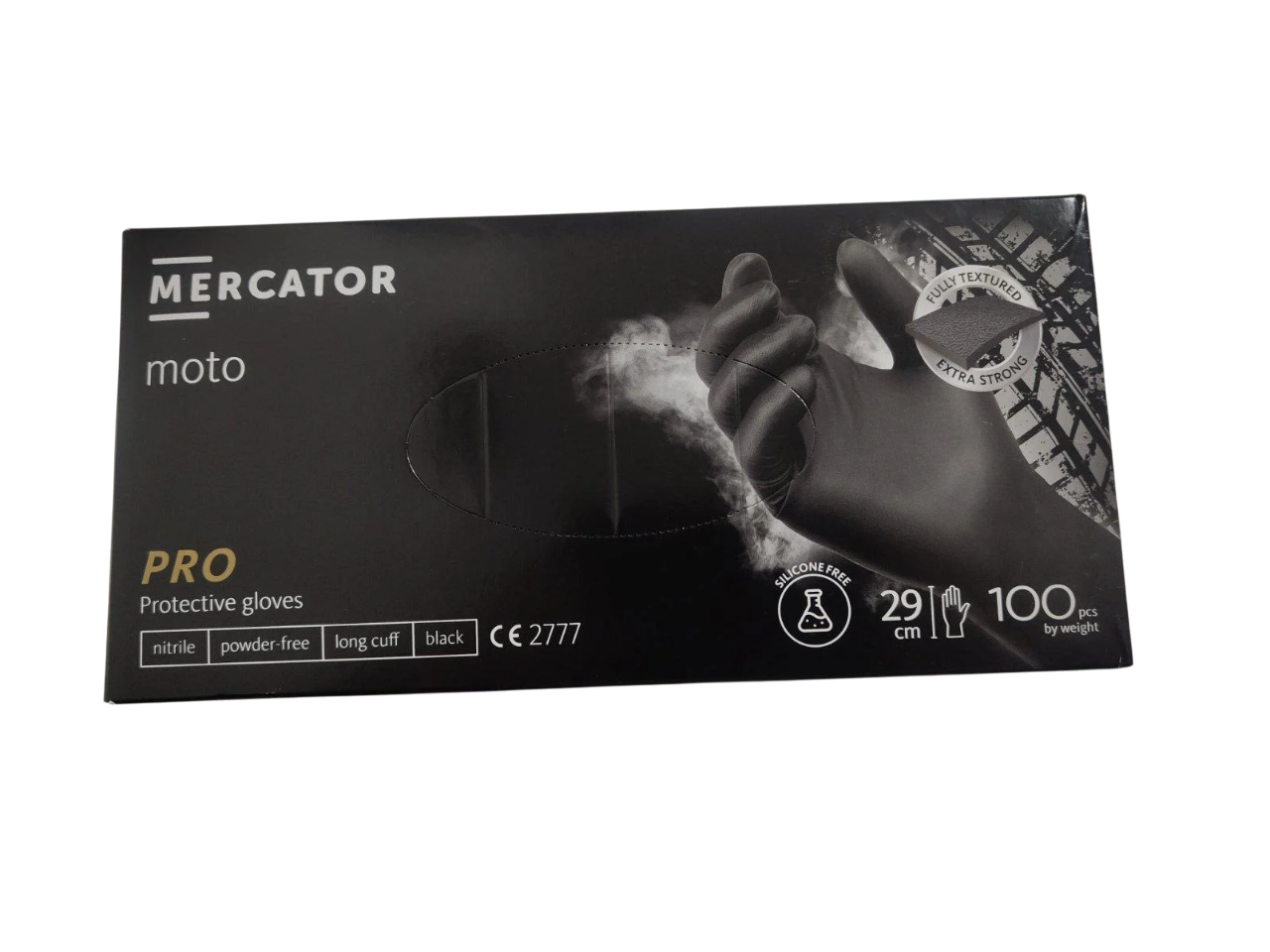 Рукавички нітрилові Moto Mercator Ideall Nitrile XL 9,3 г 100 шт. Чорний (24034773)