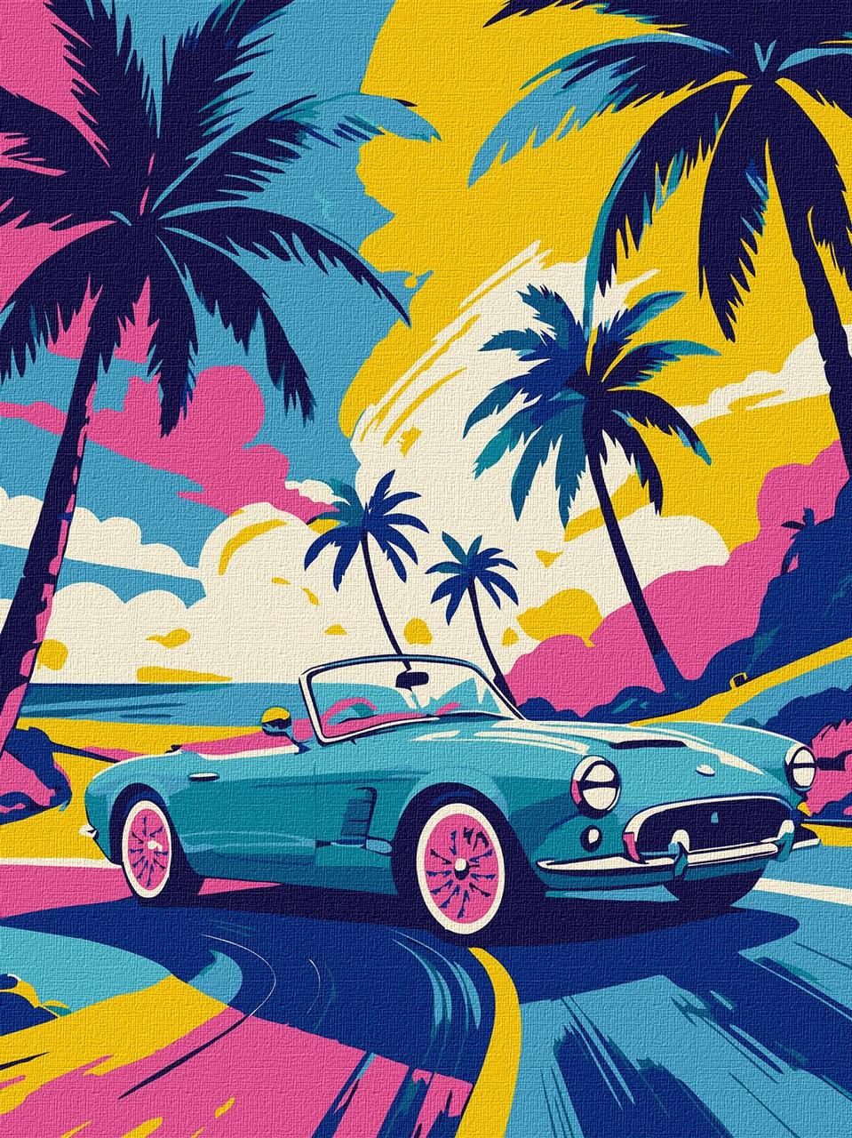 Картина по номерам Ideyka Неоновый драйв 30х40 см (2824289992)