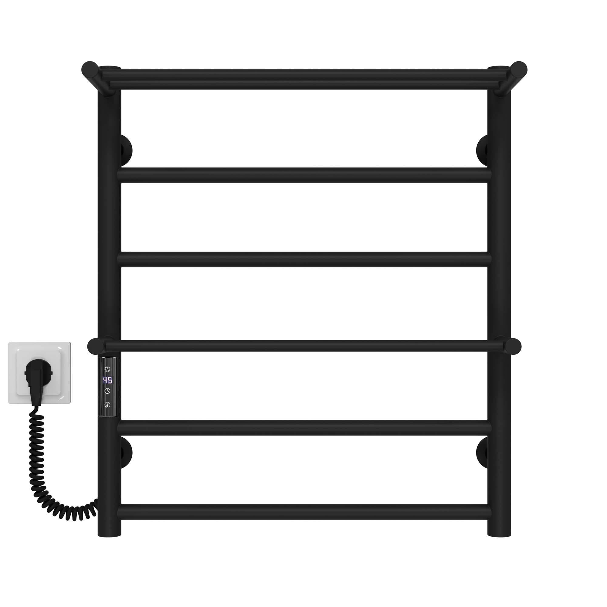 Рушникосушарка електрична Deffi Терма Плюс П6 JD03 ліве підключення нержавіюча сталь 500х600 мм Чорний (C.TA.60.50.6.E.B.L.1)