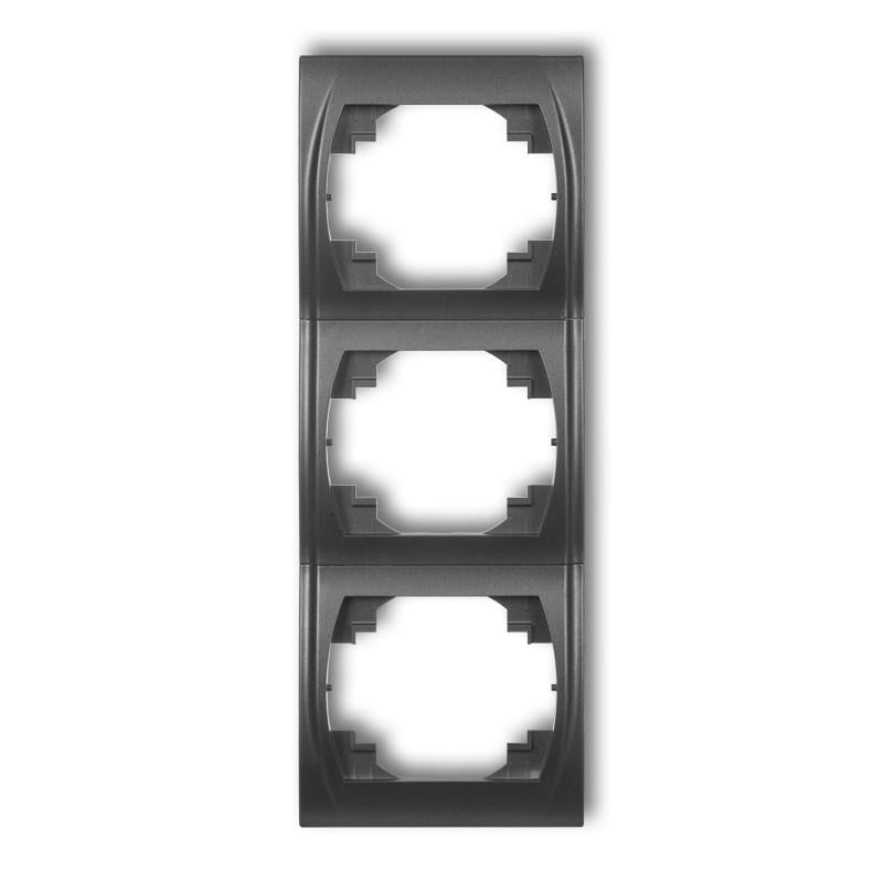 Рамка потрійна вертикальна Karlik Logo Графітовий (11LRV-3)