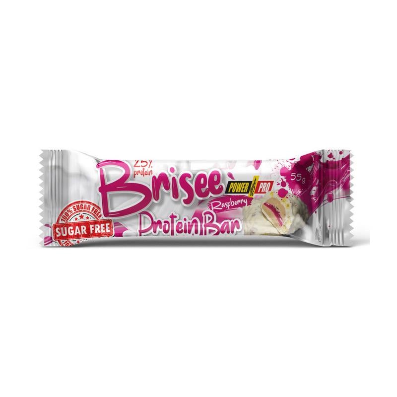 Протеиновый батончик 13 г білка без сахара Power Pro Brisee Protein Bar 25% 55 г Малина