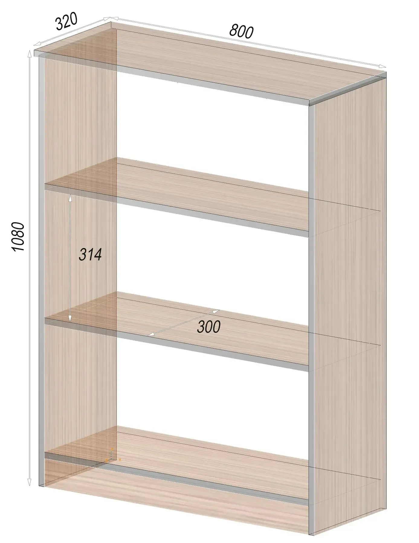 Стелаж Kontinent OSM-1 80х32х108 см Дуб Шамоні Світлий (52669118) - фото 3 Стелаж Kontinent OSM-1 80х32х108 см Дуб Шамоні Світлий (52669118) - фото 3