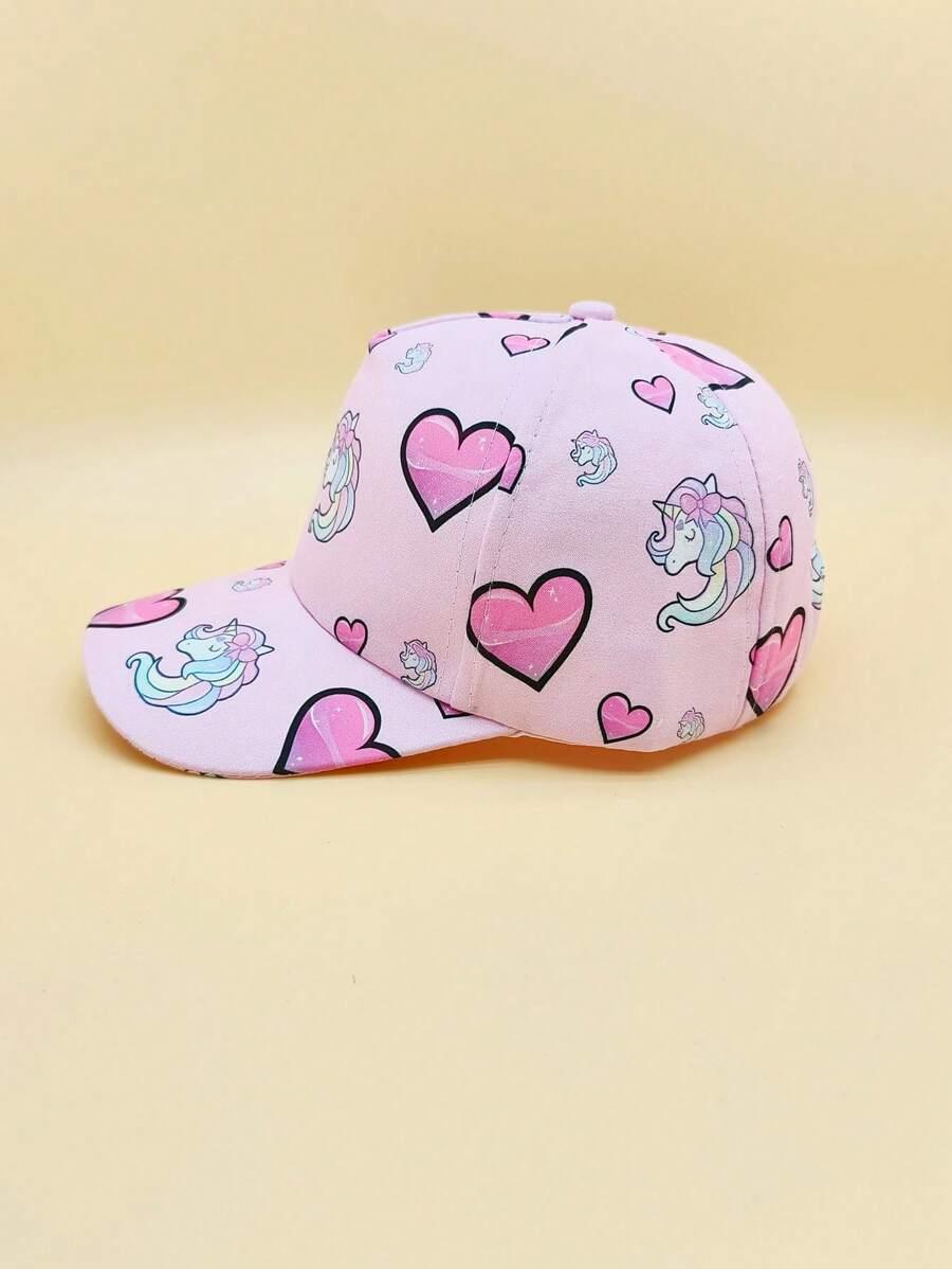 Кепка детская Единорог для девочек с регулиремым размером на липучке из полиэстра с изогнутым козырьком 50-54 см Розовый (D-0161) - фото 2 Кепка детская Единорог для девочек с регулиремым размером на липучке из полиэстра с изогнутым козырьком 50-54 см Розовый (D-0161) - фото 2