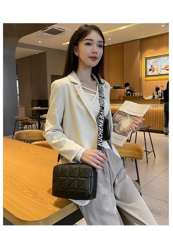 Сумка месенджер жіноча з плечовим ремінцем та гаманцем Чорний - фото 5