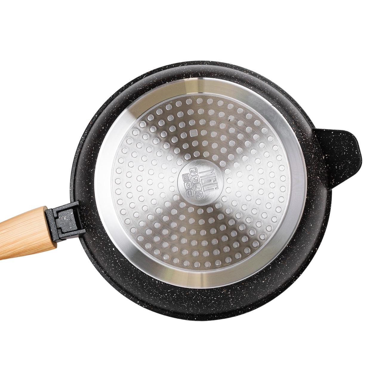 Сковорода алюмінієва глибока MGC зі скляною кришкою 2,4 л Ø 24 см Black - фото 3 Сковорода алюмінієва глибока MGC зі скляною кришкою 2,4 л Ø 24 см Black - фото 3