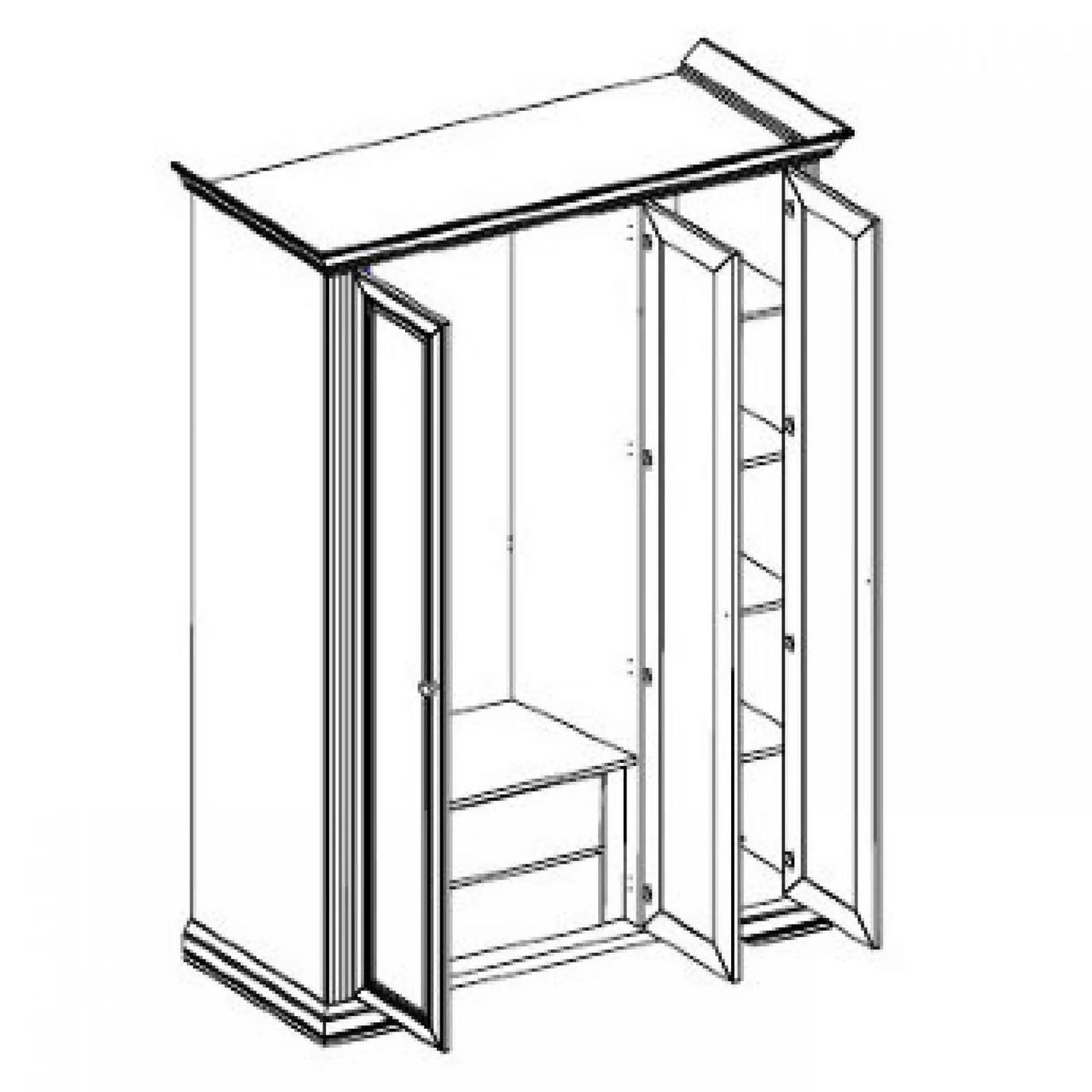 Шкаф с зеркалом Гербор Уайт 3D(2S) Ясень снежный/Сосная серебряная (GRB-1413) - фото 3