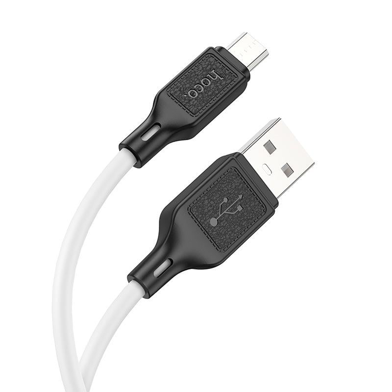 Кабель Hoco X90 Micro USB Cool Silicone Charging Data cable 1 м 2.4A White (11314841) - фото 2