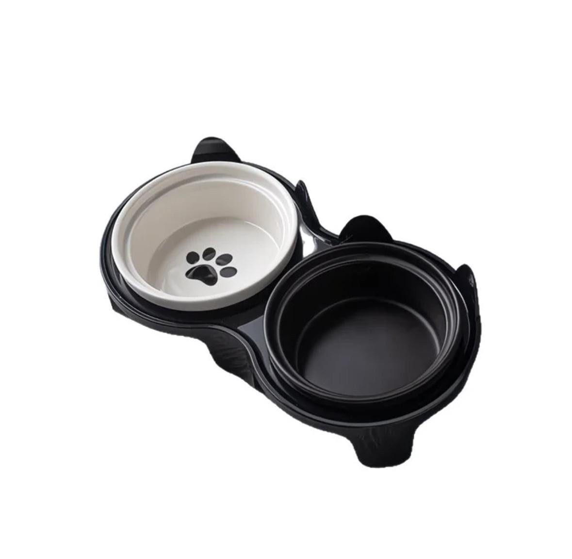 Миска для домашніх тварин для води з похилим горлом для захисту шийного відділу керамічна подвійна Миска для домашніх тварин для води з похилим горлом для захисту шийного відділу керамічна подвійна