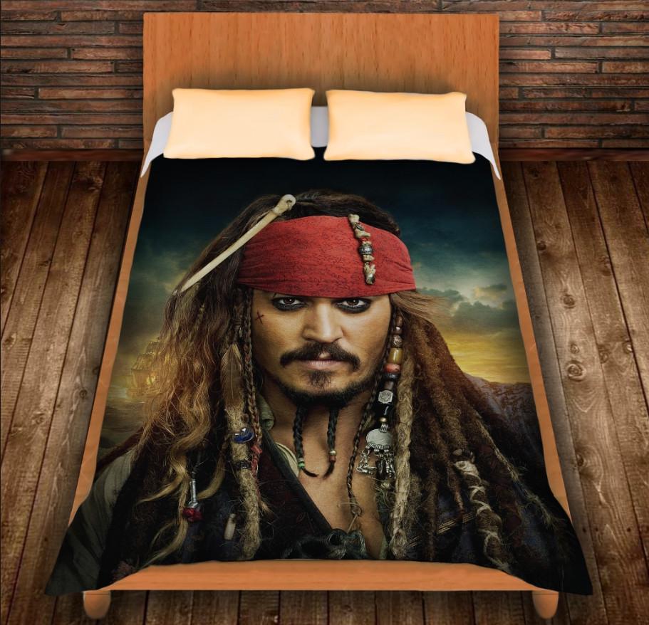 Плед с 3D принтом Капитан Джек Воробей 150x200 см (epi_0224)