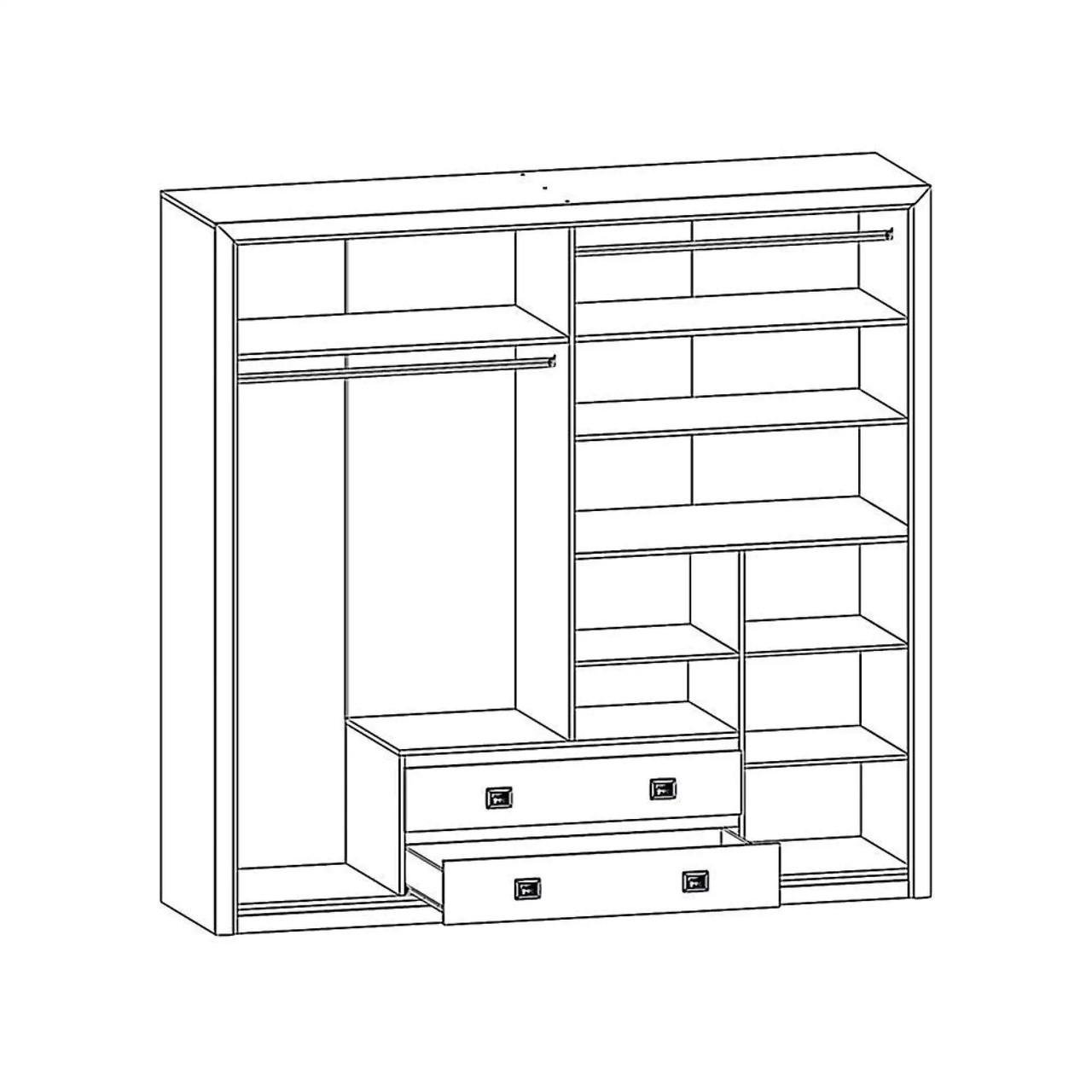 Шафа з дзеркалом Гербор Коен SZF4D2S Венге магія (GRB-1420) - фото 2 Шафа з дзеркалом Гербор Коен SZF4D2S Венге магія (GRB-1420) - фото 2