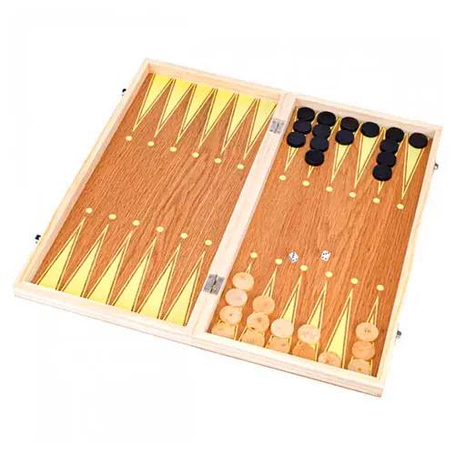 Настільна гра 3в1 шахи/шашки/нарди дерево 34x34 см (697361) - фото 2