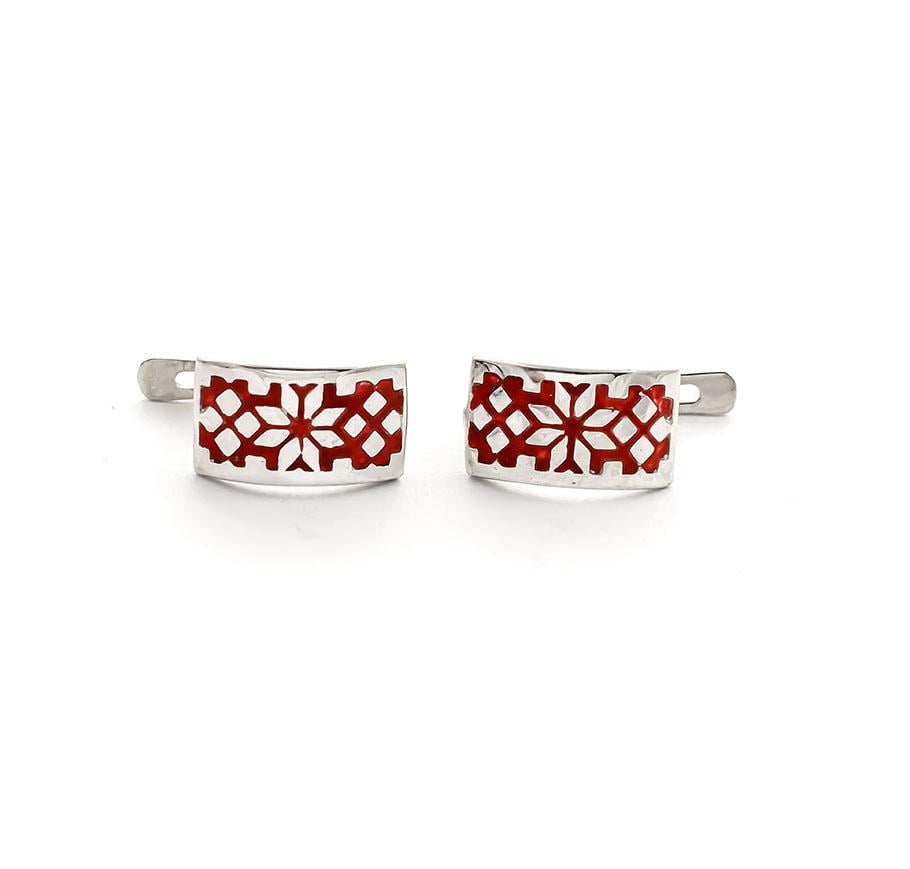 Серьги Maxi Silver 7124 с эмалью и символом Алатырь (87124)