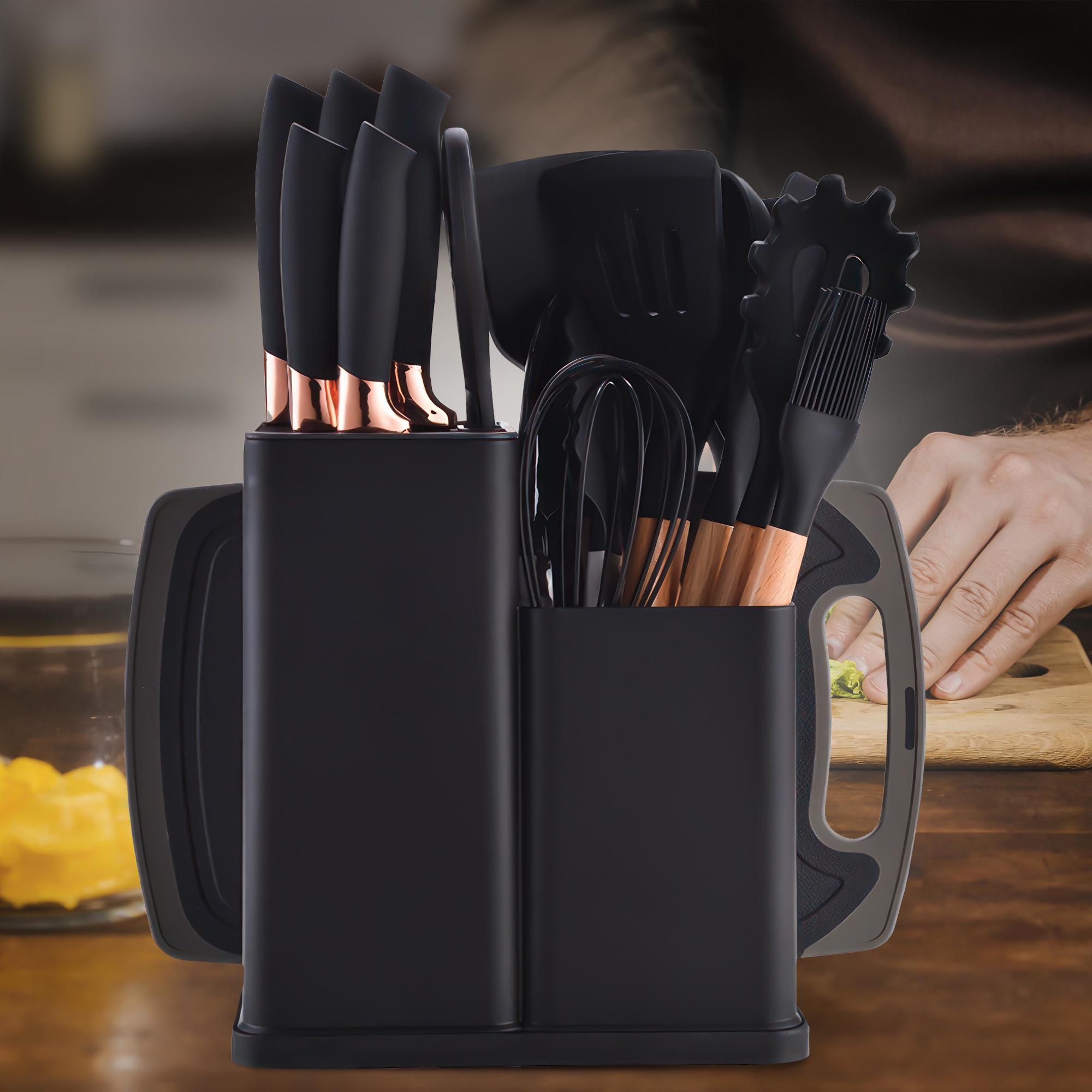 Набір кухонний силіконових аксесуарів на підставці Kitchenware Set 20 пр. Чорний (HA-301) - фото 2 Набір кухонний силіконових аксесуарів на підставці Kitchenware Set 20 пр. Чорний (HA-301) - фото 2