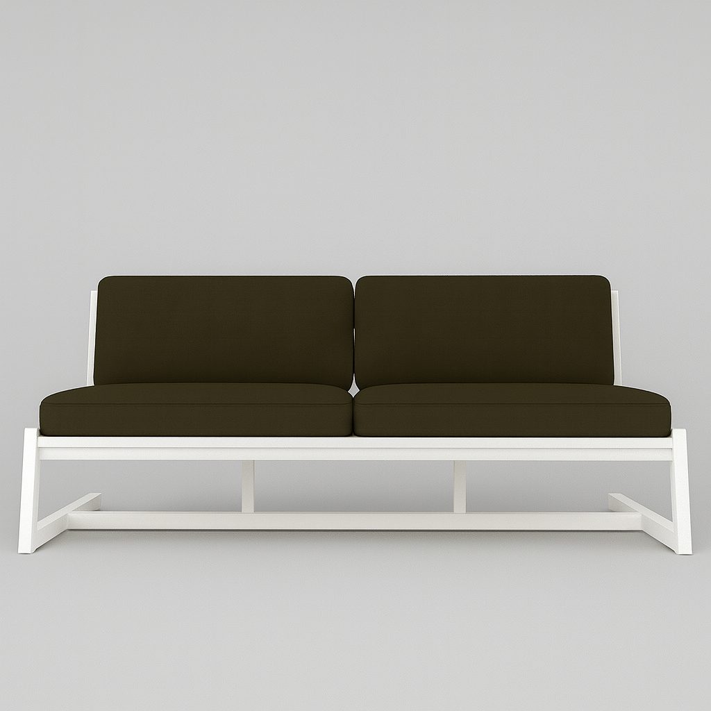 Диван металевий AVVS tech Атлас вуличний лофт рогожка 126 см Коричневий/Білий (30222919) - фото 2