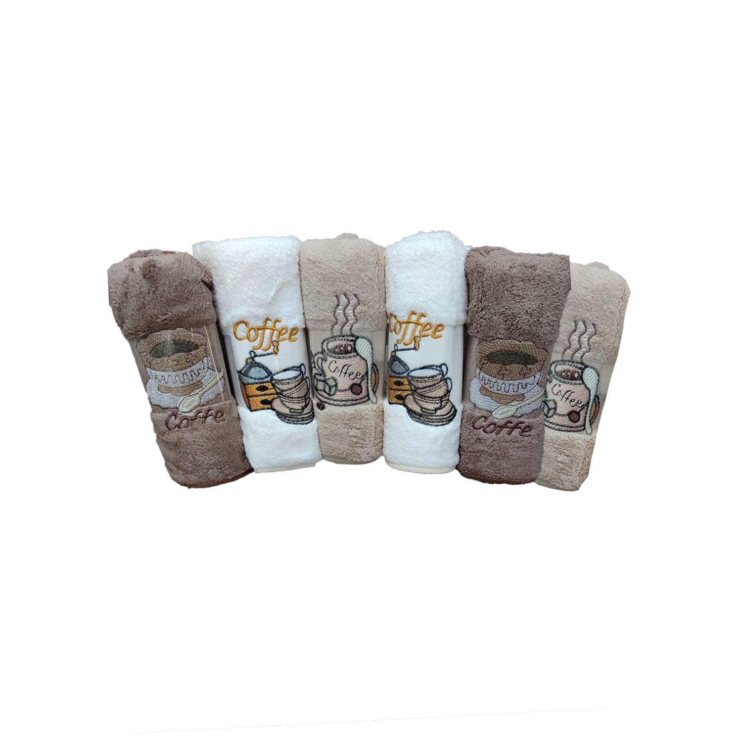 Рушник кухонний мікрофібра Кава 6 шт. 35х70 см (П4К-mur-kuhnya-005-01)