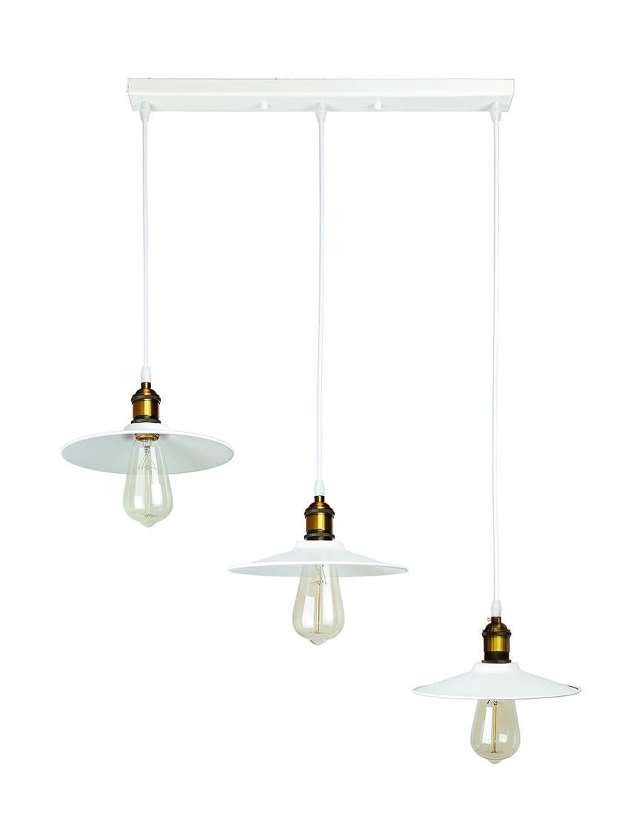 Підвісний світильник у стилі лофт на три плафони 752837F-3 WH 500 видовжений Білий