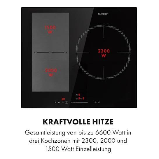Варильна поверхня KLARSTEIN Delicatessa 3 Flex 3 зони індукційна/з таймером 6600W (10034194) - фото 4 Варильна поверхня KLARSTEIN Delicatessa 3 Flex 3 зони індукційна/з таймером 6600W (10034194) - фото 4