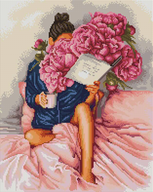 Алмазная мозаика на подрамнике Brushme История пионов 40x50 см (DBS1068)