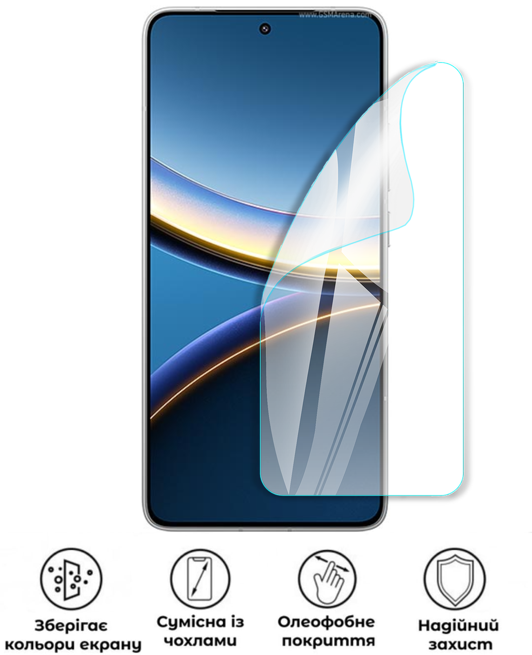 Захисна поліуретанова глянцева плівка Extreme Armor на екран смартфона Xiaomi Poco F7 Pro (PF-E02SNG-003-289) - фото 2 Захисна поліуретанова глянцева плівка Extreme Armor на екран смартфона Xiaomi Poco F7 Pro (PF-E02SNG-003-289) - фото 2