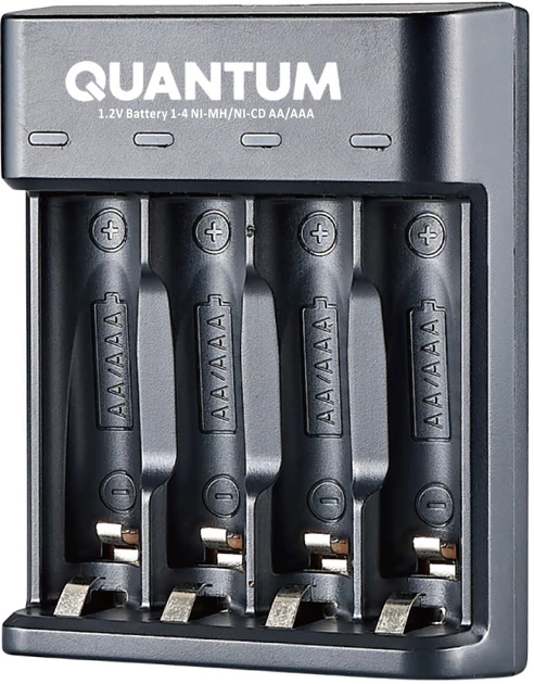 Зарядний пристрій Quantum QM-BC1040 для Ni-MH/Ni-CD 1,2V AA/AAA 4-slot USB (1476)