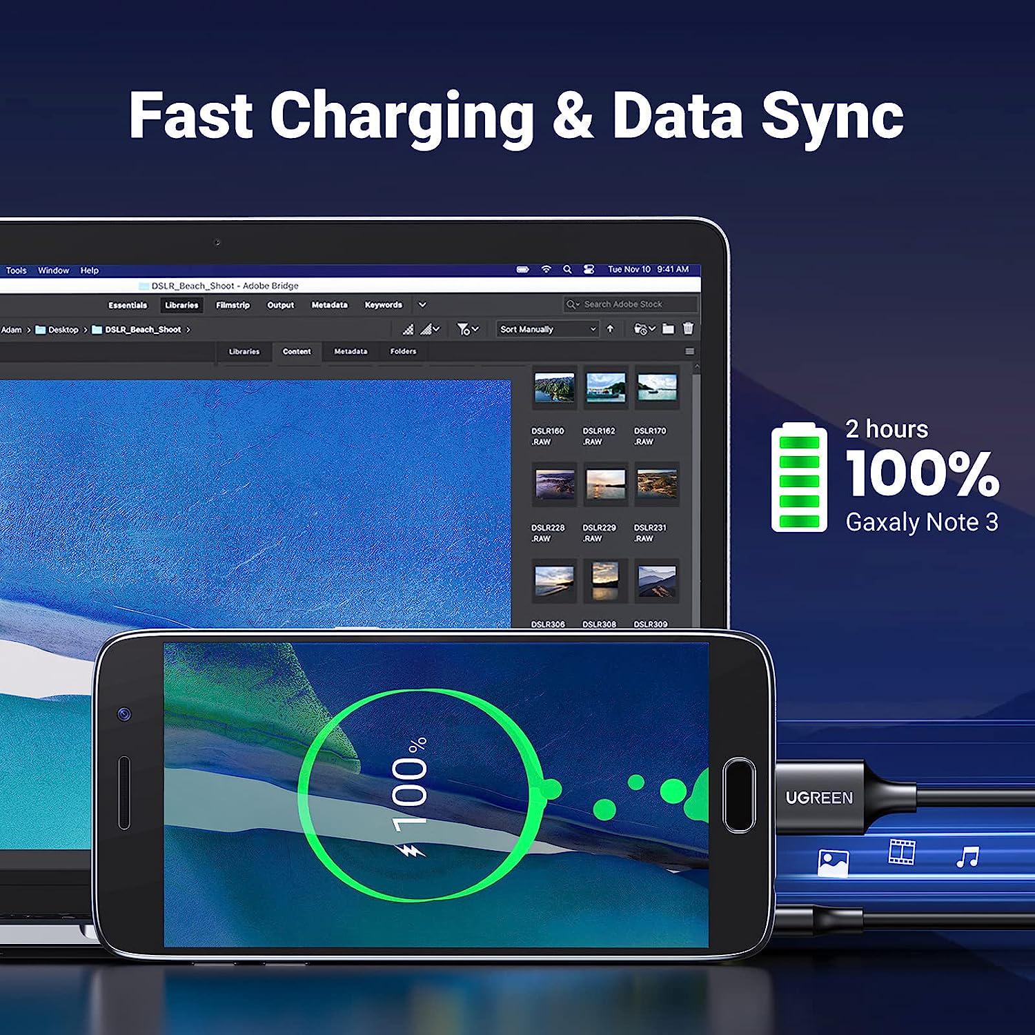 Кабель для жестких дисков UGREEN USB 3.0-Micro USB Type-B 5 Гбит/с USB 3.0 A на Micro-B 1 м Черный (10841) - фото 12