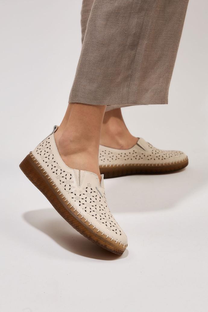 Мокасины женские ALLSY кожаные р. 36 Бежевый (195196) - фото 2 Мокасины женские ALLSY кожаные р. 36 Бежевый (195196) - фото 2