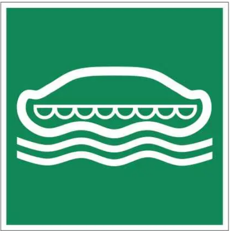 Знак Спасательная лодка Белая/Зеленая (д-9090)