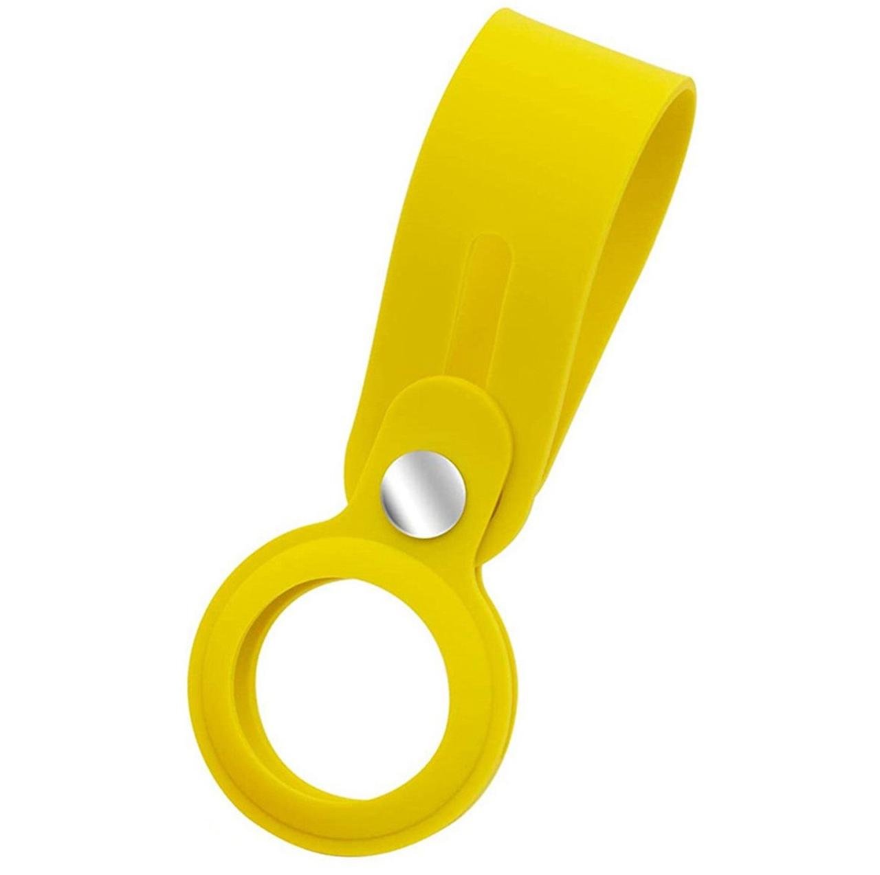 Силиконовый чехол брелок ArmorStandart Silicone Loop for AirTag with Button, Yellow (ARM58926) - фото 1